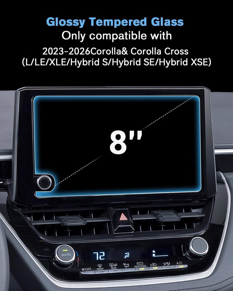 WEIPIN For Glossy Tempered Glass 2023 2024 2025 2026 Corolla & Corolla Cross 8 Inch Touchscreen Screen Protector - Corolla & Corolla (L/LE/XLE/Hybrid S/Hybrid SE/Hybrid XSE) Accessories - Image 2